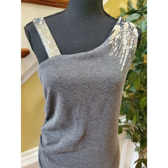SUGAR & SPICE Dark Gray Bodycon Stretch Dress SZ L - Picture 2 of 15